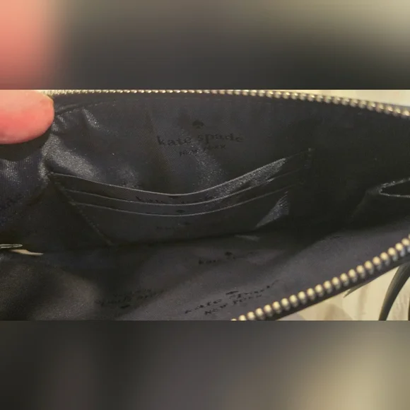 NWT Kate Spade Lucy Spade Flower Medium L-Zip Wristlet in Navy Multi; Brand New! - Picture 9 of 16